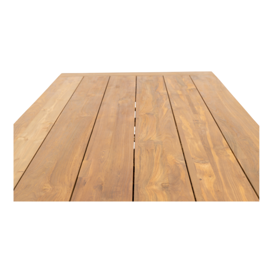 Outdoor Living - Tafel Taranto recycled teak met zwart stalen poot 240x100cm