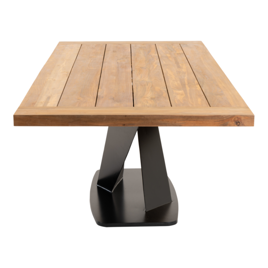 Outdoor Living - Tafel Taranto recycled teak met zwart stalen poot 240x100cm