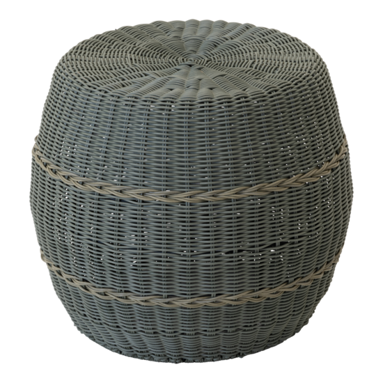 Outdoor Living - Poef Laos wicker groen &oslash;46x40cm