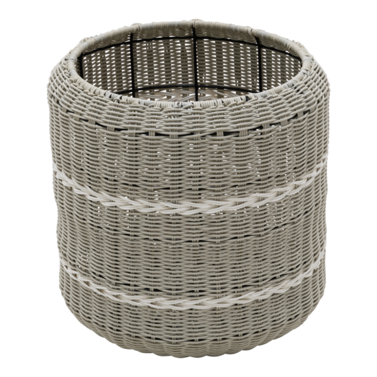 Outdoor Living - Poef Saigon wicker grijs &oslash;41x40cm