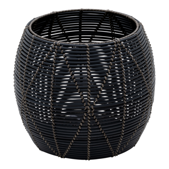 Outdoor Living - Poef Birma wicker zwart &oslash;46x40cm