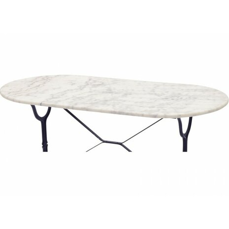 Outdoor Living - Tafel marmer wit ovaal 120x60cm