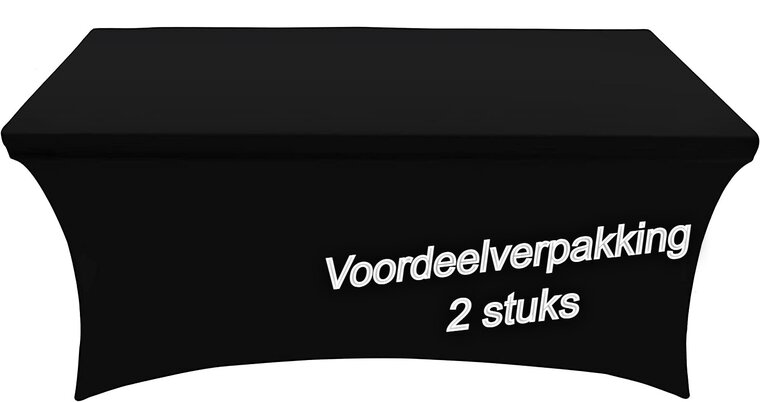 Outdoor Living - Buffettafelhoes - stretch - zwart - 244x76x76cm (Voordeelverpakking 2 stuks)