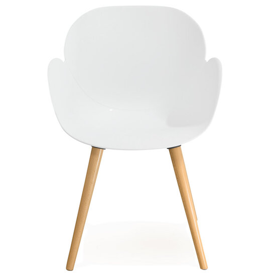 Witte stoel met Scandinavisch design PICATA&#039; met houten poten