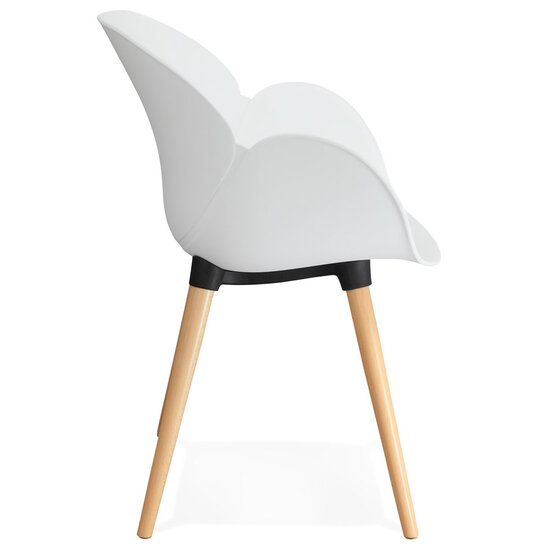 Witte stoel met Scandinavisch design PICATA&#039; met houten poten