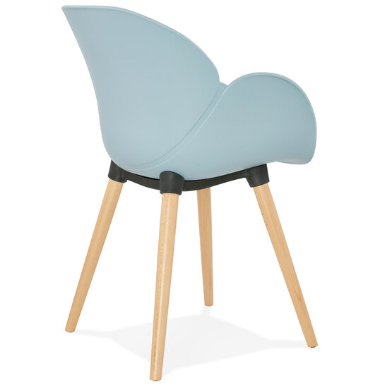 Scandinavische design stoel &#039;PICATA&#039; blauw met houten poten