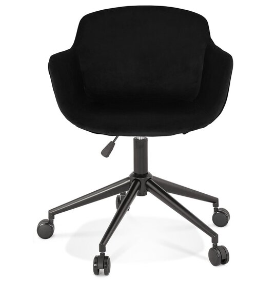 Chaise de bureau &#039;ROLLING&#039; en velours noir sur roulettes