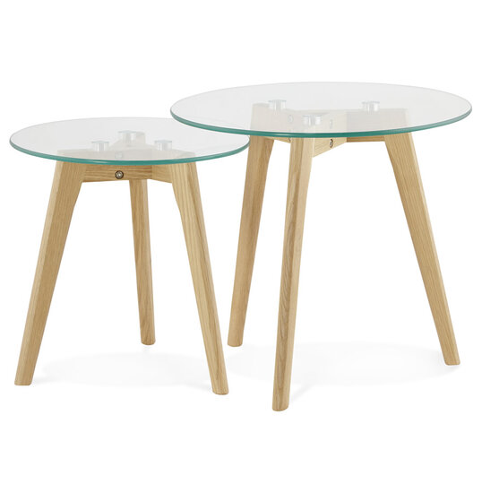 Inschuifbare ronde tafel &#039;LOVYOU&#039; van glas