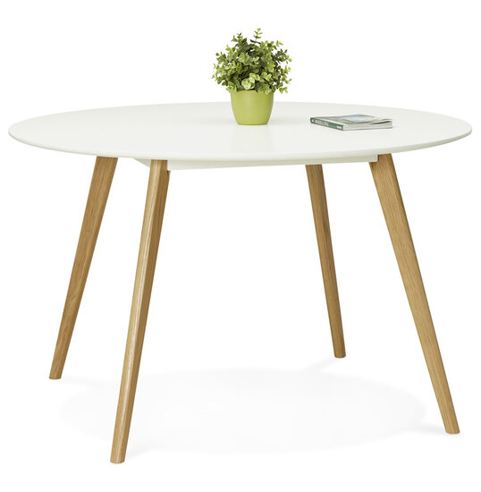 Ronde keukentafel &#039;AMY&#039; wit Scandinavische stijl - &Oslash; 120 cm