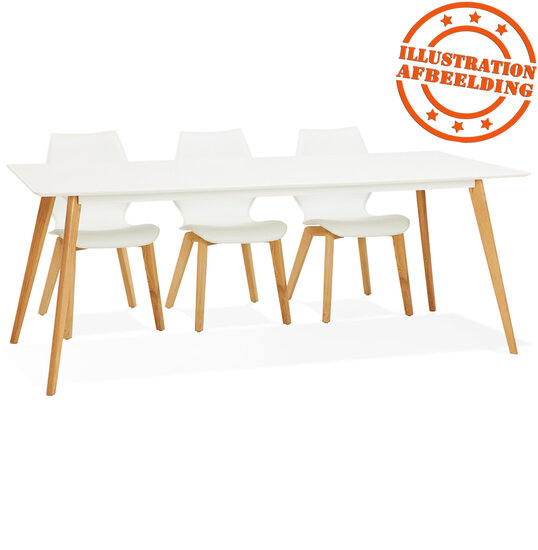 Witte design eettafel &#039;MADY&#039; in Scandinavische stijl - 200x90 cm