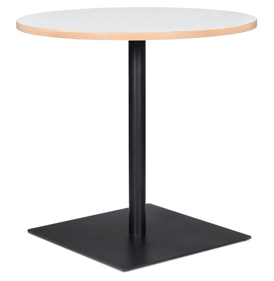 Witte ronde tafel &#039;FUSION ROUND&#039; met zwart frame - &Oslash; 80 cm