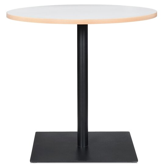 Witte ronde tafel &#039;FUSION ROUND&#039; met zwart frame - &Oslash; 80 cm