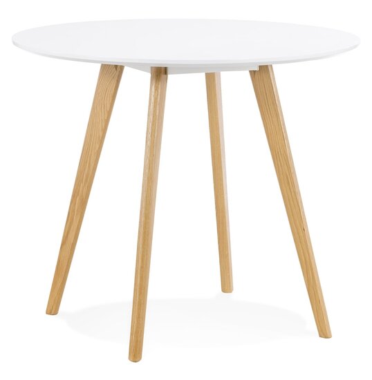 Witte ronde keukentafel &#039;MIDY&#039; in Scandinavische stijl - &oslash; 90 cm