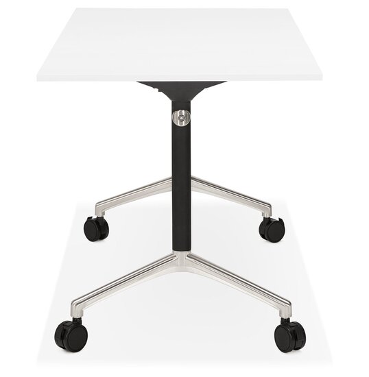 Opvouwbaar bureau &#039;FLEXO&#039; wit op wielen - 140x70 cm