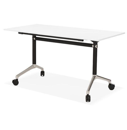 Opvouwbaar bureau &#039;FLEXO&#039; wit op wielen - 140x70 cm