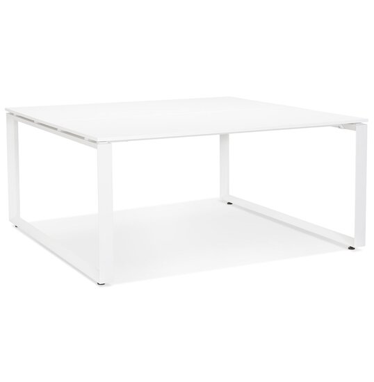 Witte vergadertafel / bench-bureau &#039;BAKUS SQUARE&#039; - 160x160 cm