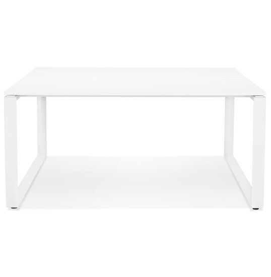 Witte vergadertafel / bench-bureau &#039;BAKUS SQUARE&#039; - 160x160 cm