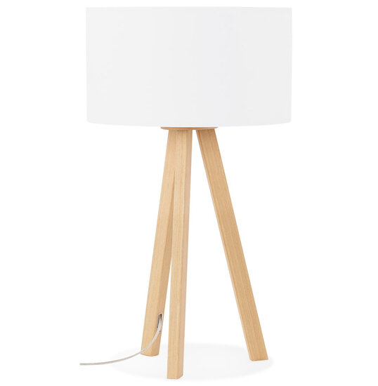 Tafellamp &#039;SPRING MINI&#039; op driepoot met witte lampenkap in Scandinavische stijl