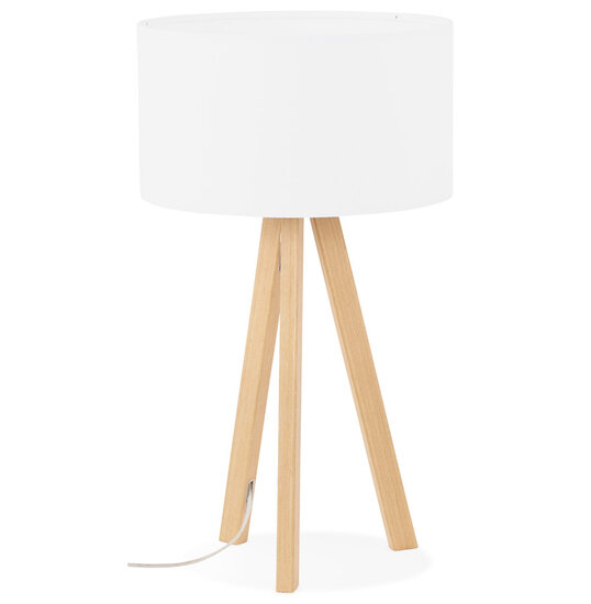 Tafellamp &#039;SPRING MINI&#039; op driepoot met witte lampenkap in Scandinavische stijl