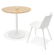 Maysun - Design Bistrotafel - FLOOR Naturel-Wit &Oslash; 80 CM