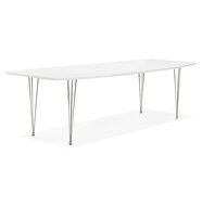 Maysun - Design Eettafel - DIONE Wit-Chroom 170(270)X100 CM