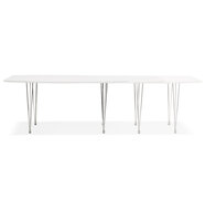 Maysun - Design Eettafel - DIONE Wit-Chroom 170(270)X100 CM