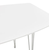 Maysun - Design Eettafel - DIONE Wit-Chroom 170(270)X100 CM