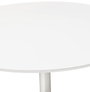 Maysun - Design Eettafel - Wit-Chroom BO &Oslash; 90 CM