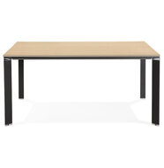 Bureau-Vergadertafel EFYRA Naturel-Zwart 160x160cm