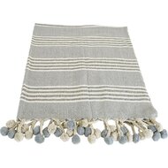 Outdoor Living - Plaid Pompon grijs, 125x150cm