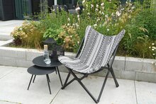 Outdoor Living - Vlinderstoel Asteca Zwart-Wit 70x81,5x98cm 