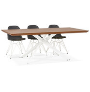 Maysun - Design Eettafel - ROXAN Walnoot - Wit 200x100cm