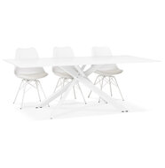 Maysun - Design Eettafel - MALOE Wit - Wit 200x100cm