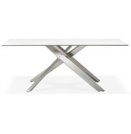 Maysun - Design Eettafel - VIVIAN Wit - Geborsteld 180x90cm