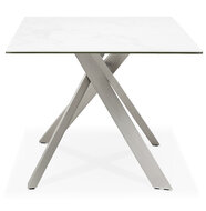 Maysun - Design Eettafel - VIVIAN Wit - Geborsteld 180x90cm