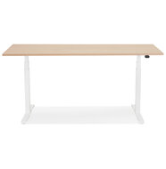 Maysun - Elektrisch Zit-Sta Bureau - DUNCAN Naturel - Wit 140x70cm