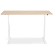 Maysun - Elektrisch Zit-Sta Bureau - DUNCAN Naturel - Wit 140x70cm