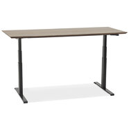 Maysun - Elektrisch Zit-Sta Bureau - COMFORT Walnoot - Zwart 180x90cm