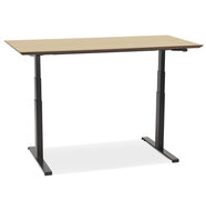 Maysun - Elektrisch Zit-Sta Bureau - COMFORT Naturel - Zwart 150x70cm