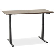 Maysun - Elektrisch Zit-Sta Bureau - COMFORT Walnoot - Zwart 150x70cm