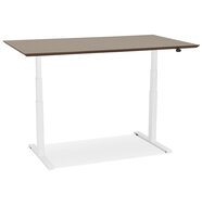 Maysun - Elektrisch Zit-Sta Bureau - COMFORT Walnoot - Wit 150x70cm