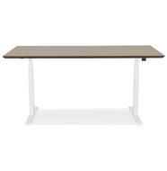 Maysun - Elektrisch Zit-Sta Bureau - COMFORT Walnoot - Wit 150x70cm