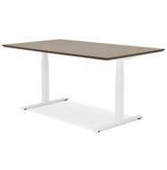 Maysun - Elektrisch Zit-Sta Bureau - COMFORT Walnoot - Wit 150x70cm