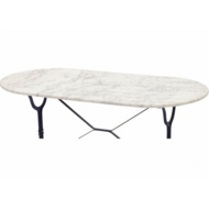 Outdoor Living - Tafel marmer wit ovaal 120x60cm