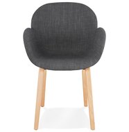 Design stoel met armleuningen &#039;SAMY&#039; van grijze stof Scandinavische stijl