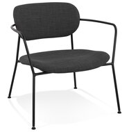 Design loungefauteuil &#039;RIKA&#039; van donkergrijze stof