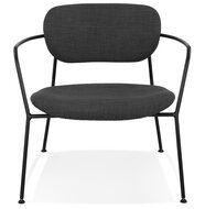 Design loungefauteuil &#039;RIKA&#039; van donkergrijze stof