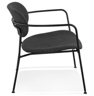 Design loungefauteuil &#039;RIKA&#039; van donkergrijze stof