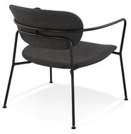 Design loungefauteuil &#039;RIKA&#039; van donkergrijze stof