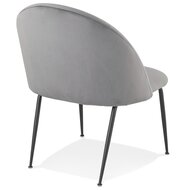 Loungefauteuil &#039;MERMAID&#039; van lichtgrijs fluweel en zwarte metalen poten